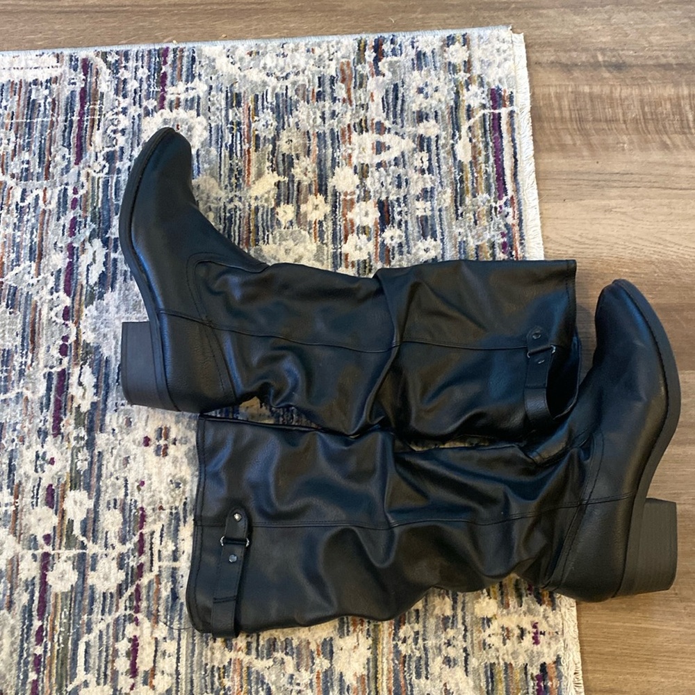 Black knee high boots